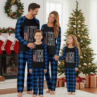 Proud To Be Everything Liberals Hate Satire Plaid Pajama Set Distressed American Flag Patriotic Sarcasm Graphic