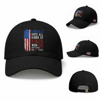 Liberals Hate All Kinds Of Kings American Flag Baseball Cap Working Fact Checking Making Sense Patriotic Sarcasm