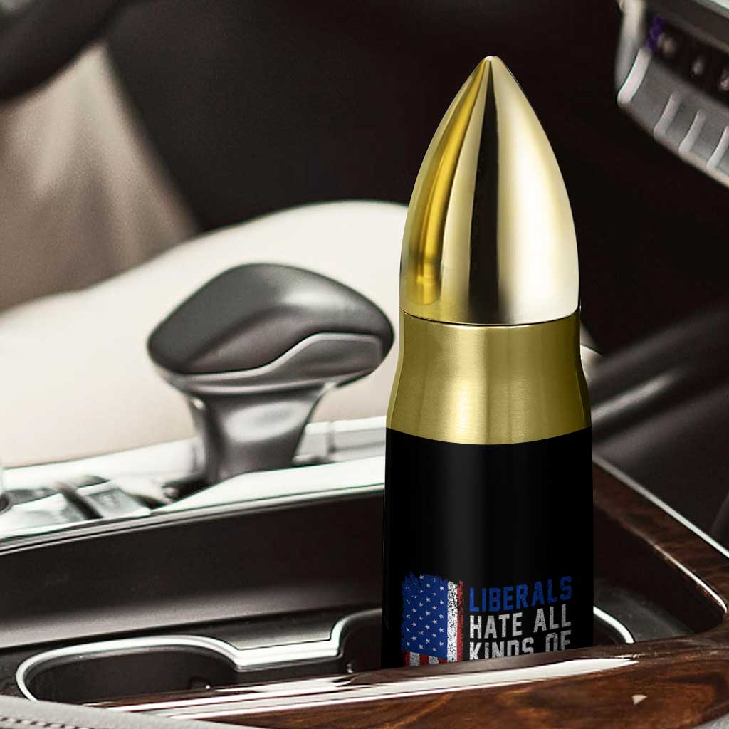 Liberals Hate All Kinds Of Kings American Flag Bullet Tumbler Working Fact Checking Making Sense Patriotic Sarcasm