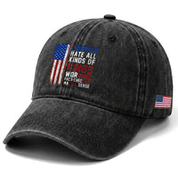Liberals Hate All Kinds Of Kings American Flag Washed Cotton Baseball Cap Working Fact Checking Making Sense Patriotic Sarcasm