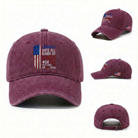 Liberals Hate All Kinds Of Kings American Flag Washed Cotton Baseball Cap Working Fact Checking Making Sense Patriotic Sarcasm