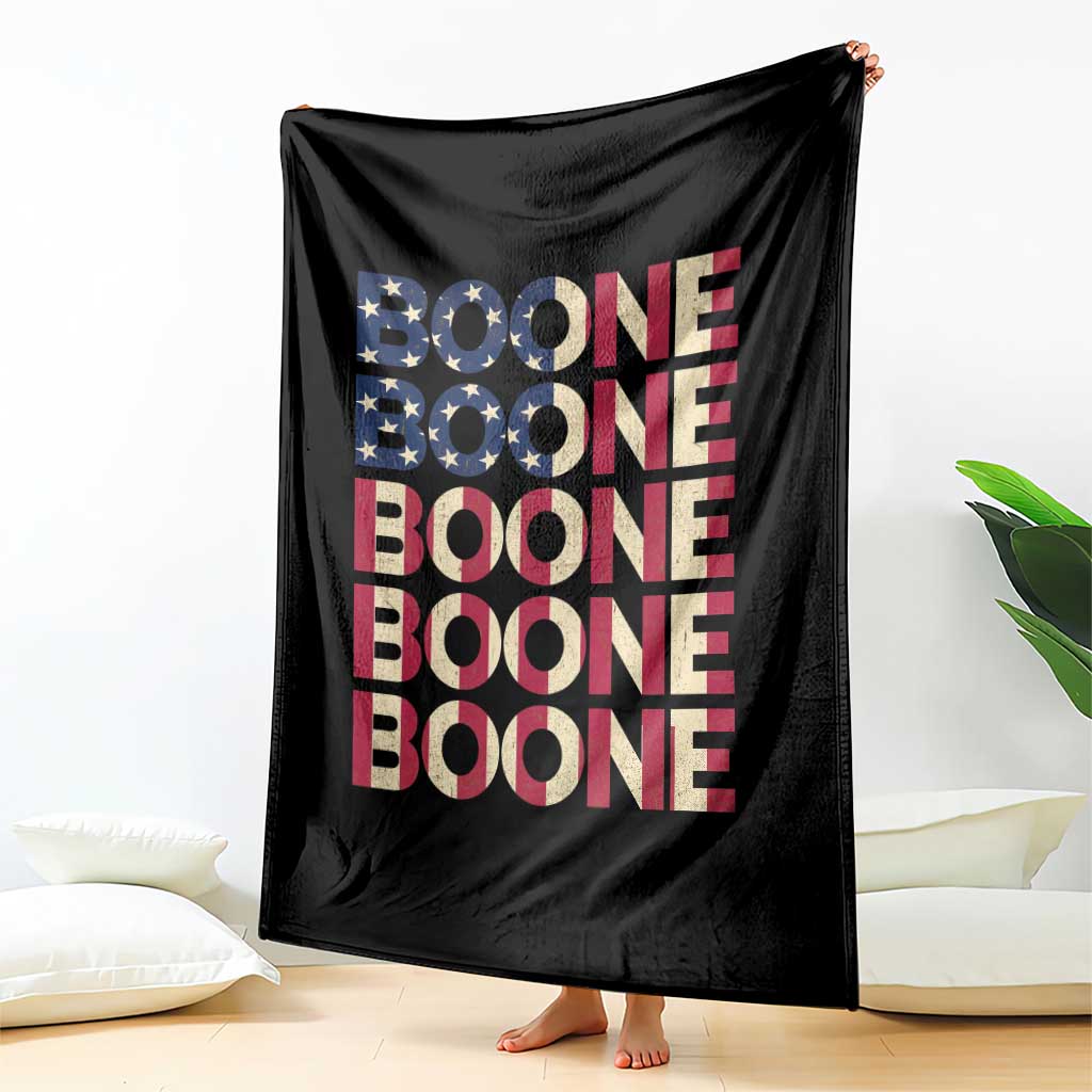 Boone Name Lover American Flag USA Stars Stripes Throw Blanket