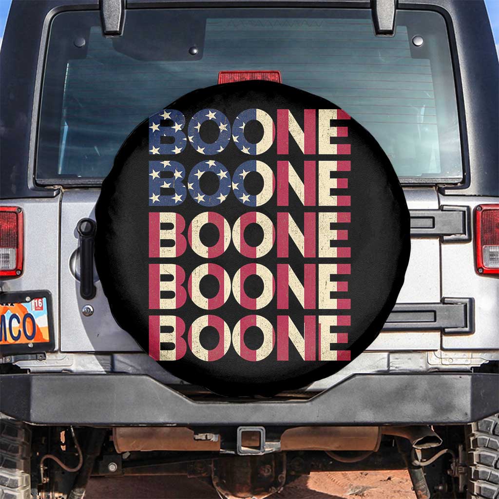 Boone Name Lover American Flag USA Stars Stripes Spare Tire Cover