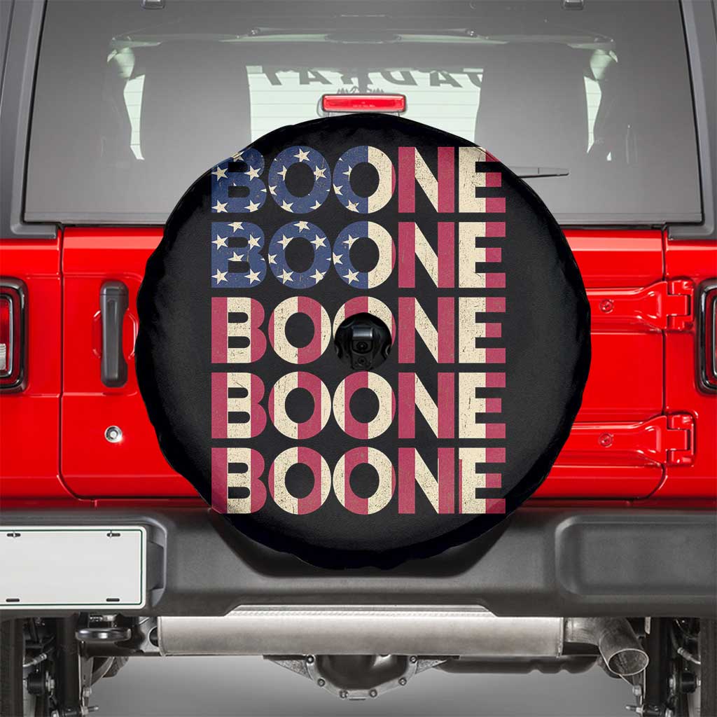 Boone Name Lover American Flag USA Stars Stripes Spare Tire Cover
