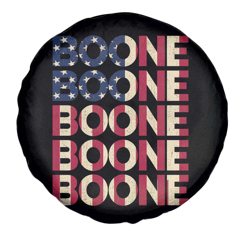 Boone Name Lover American Flag USA Stars Stripes Spare Tire Cover