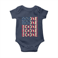 Boone Name Lover American Flag USA Stars Stripes Baby Onesie
