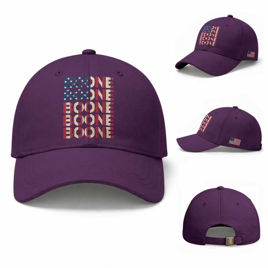 Boone Name Lover American Flag USA Stars Stripes Baseball Cap