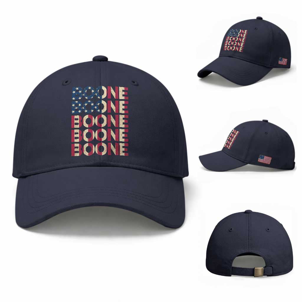 Boone Name Lover American Flag USA Stars Stripes Baseball Cap