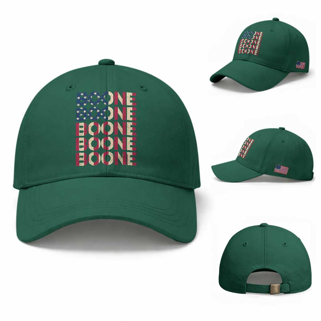 Boone Name Lover American Flag USA Stars Stripes Baseball Cap