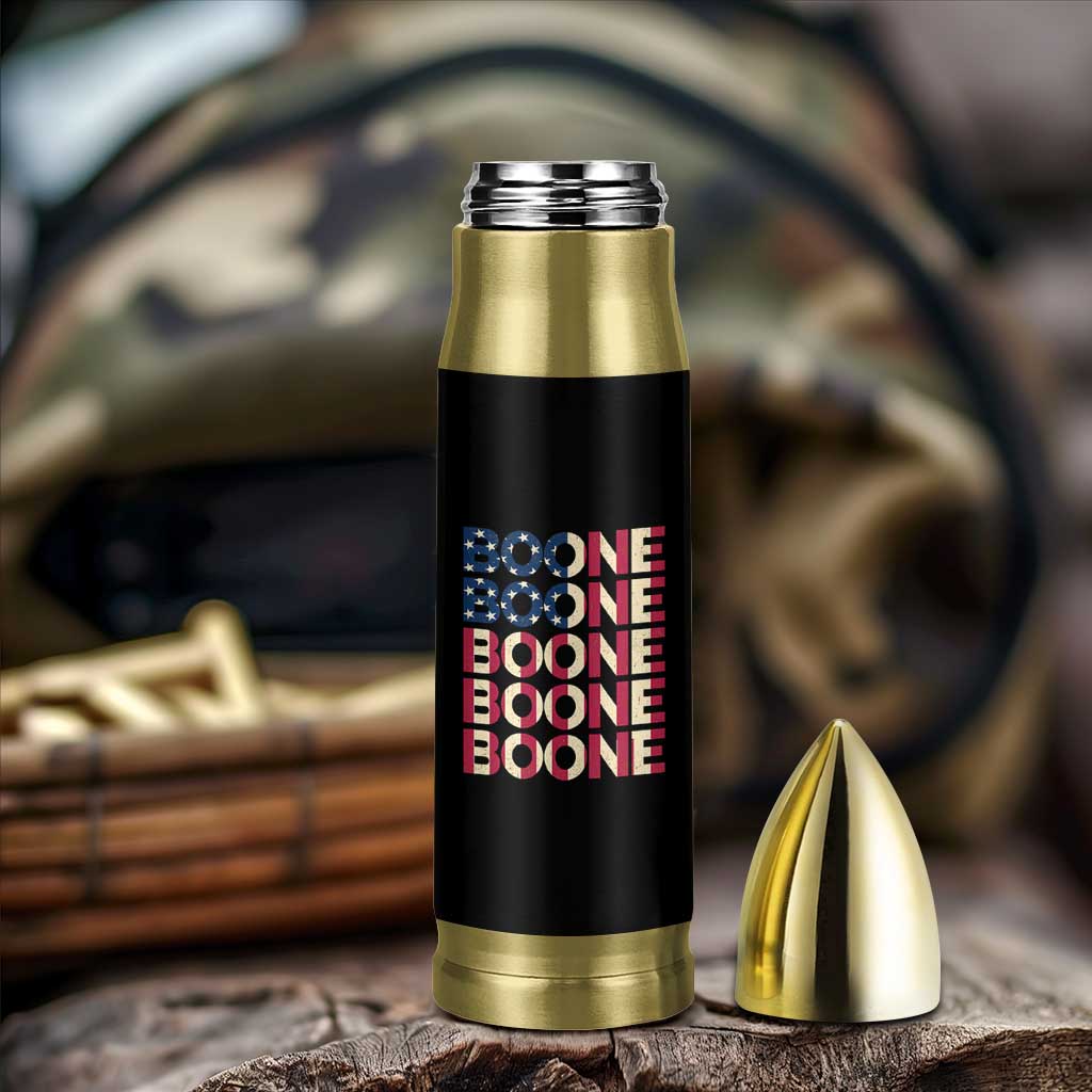 Boone Name Lover American Flag USA Stars Stripes Bullet Tumbler