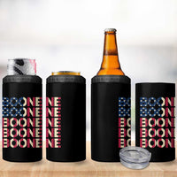Boone Name Lover American Flag USA Stars Stripes 4 in 1 Can Cooler Tumbler
