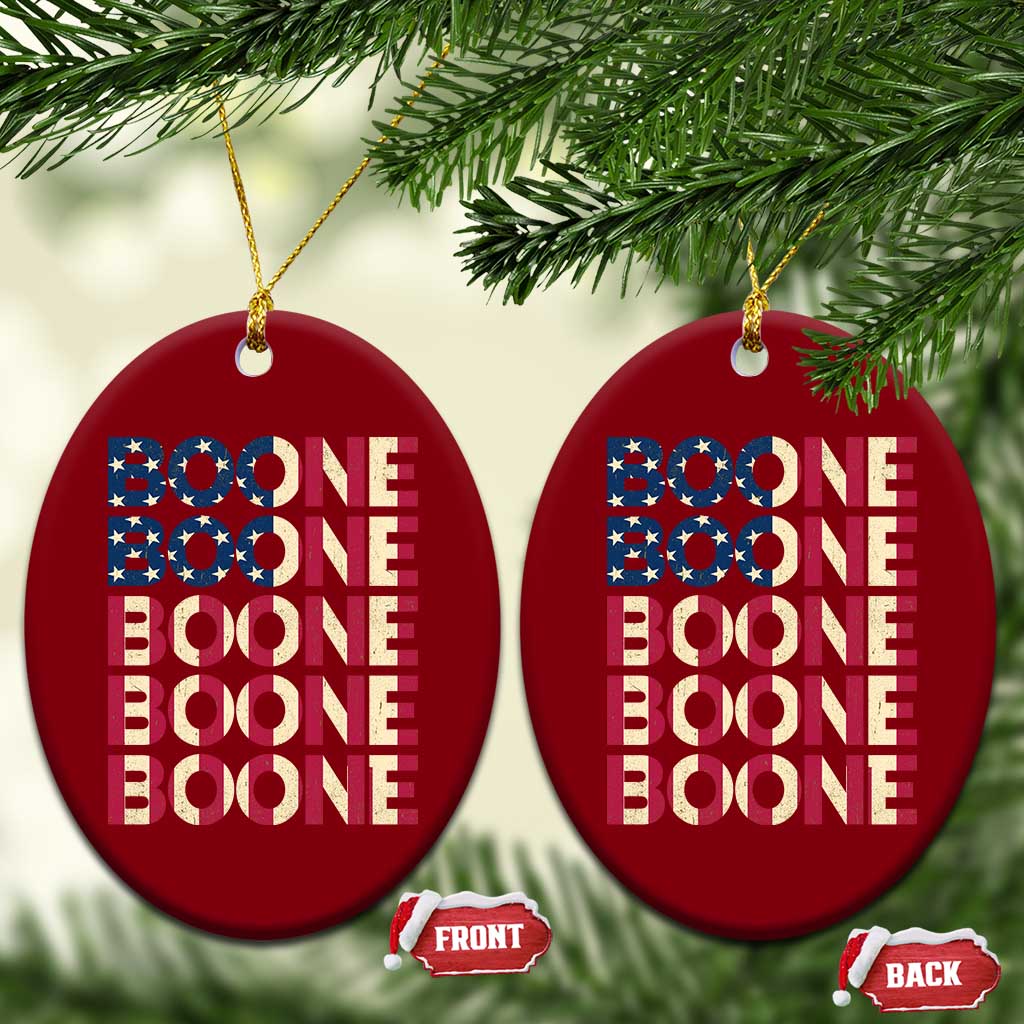 Boone Name Lover American Flag USA Stars Stripes Ceramic Ornament