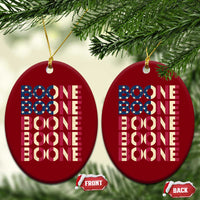 Boone Name Lover American Flag USA Stars Stripes Ceramic Ornament