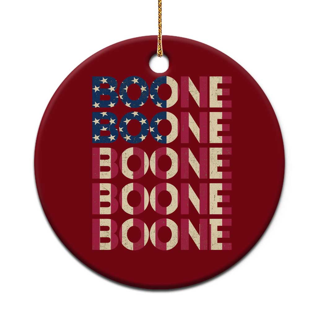 Boone Name Lover American Flag USA Stars Stripes Ceramic Ornament