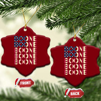 Boone Name Lover American Flag USA Stars Stripes Ceramic Ornament