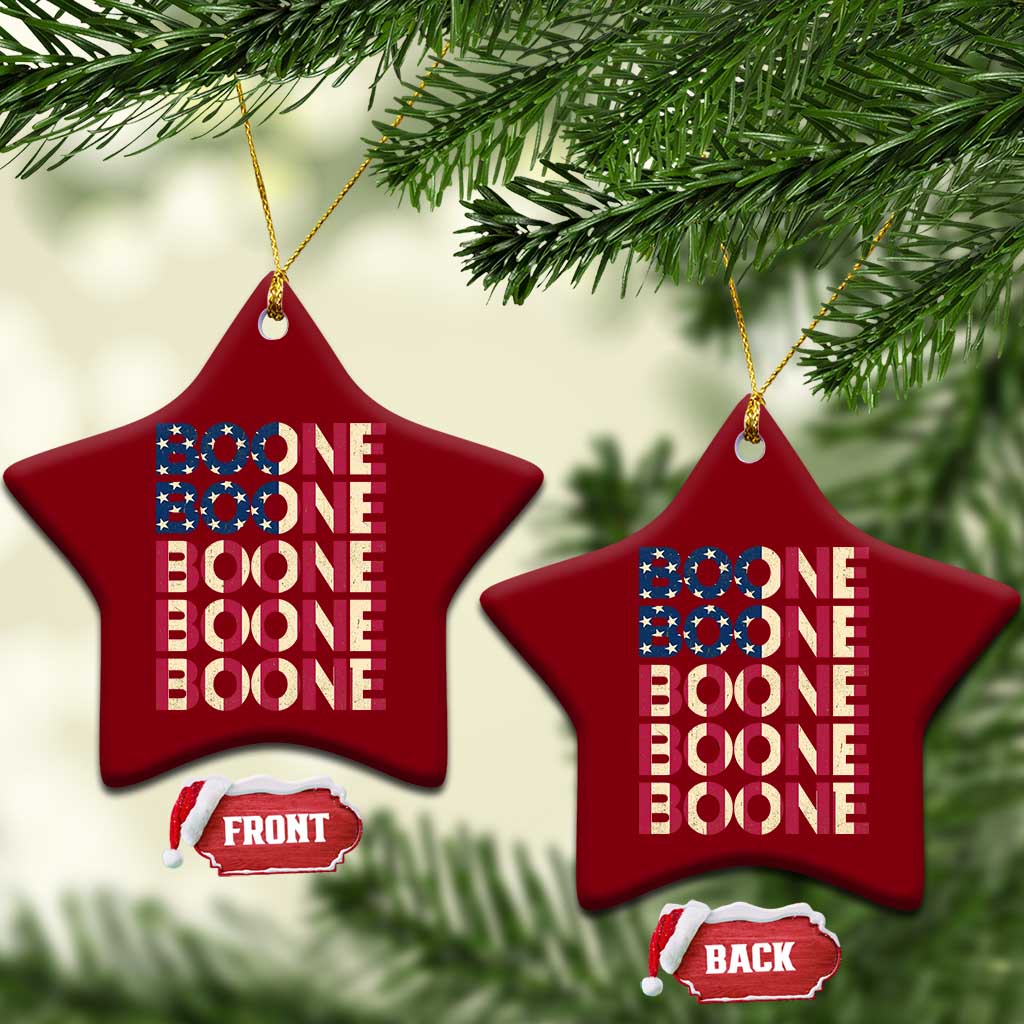 Boone Name Lover American Flag USA Stars Stripes Ceramic Ornament