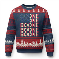 Boone Name Lover American Flag USA Stars Stripes Ugly Christmas Sweater