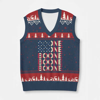 Boone Name Lover American Flag USA Stars Stripes V-Neck Knit Sweater Vest