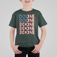 Boone Name Lover American Flag USA Stars Stripes T Shirt For Kid