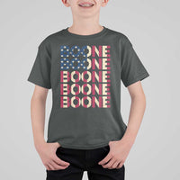 Boone Name Lover American Flag USA Stars Stripes T Shirt For Kid
