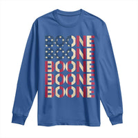 Boone Name Lover American Flag USA Stars Stripes Long Sleeve Shirt