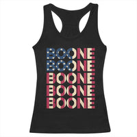 Boone Name Lover American Flag USA Stars Stripes Racerback Tank Top