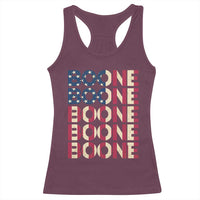 Boone Name Lover American Flag USA Stars Stripes Racerback Tank Top