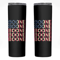 Boone Name Lover American Flag USA Stars Stripes Skinny Tumbler