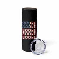 Boone Name Lover American Flag USA Stars Stripes Skinny Tumbler