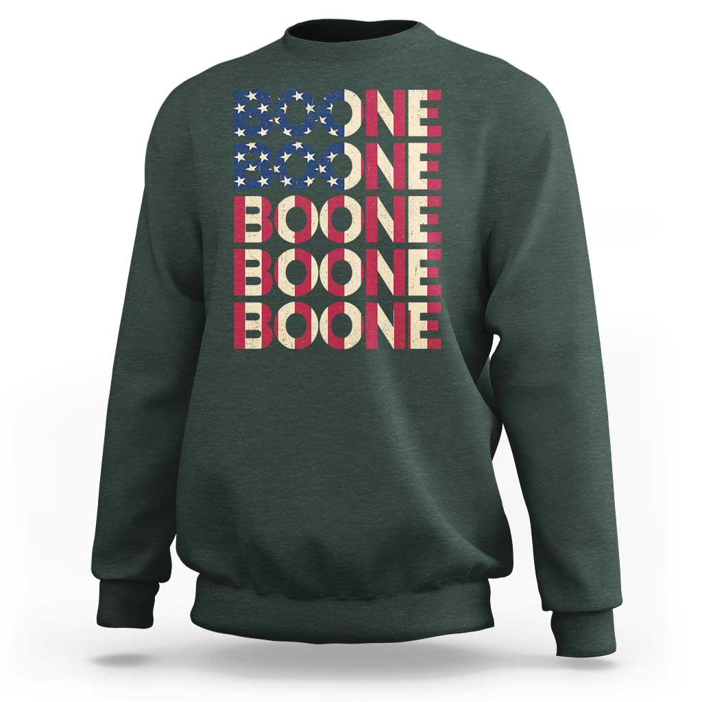 Boone Name Lover American Flag USA Stars Stripes Sweatshirt