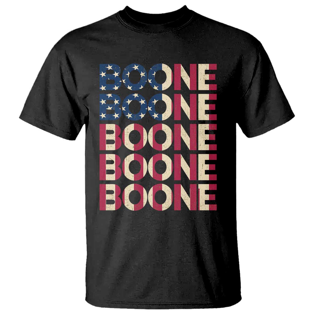 Boone Name Lover American Flag USA Stars Stripes T Shirt