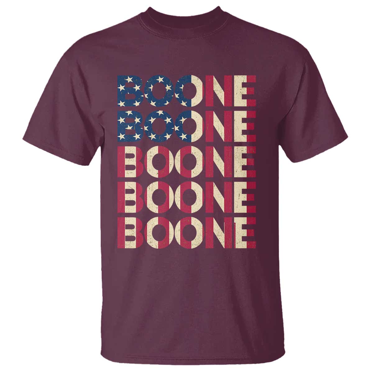 Boone Name Lover American Flag USA Stars Stripes T Shirt