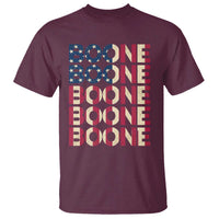 Boone Name Lover American Flag USA Stars Stripes T Shirt