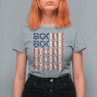 Boone Name Lover American Flag USA Stars Stripes T Shirt For Women