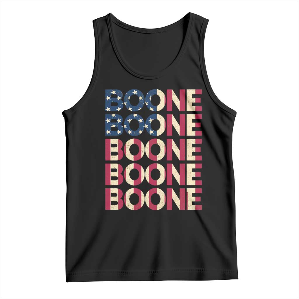 Boone Name Lover American Flag USA Stars Stripes Tank Top