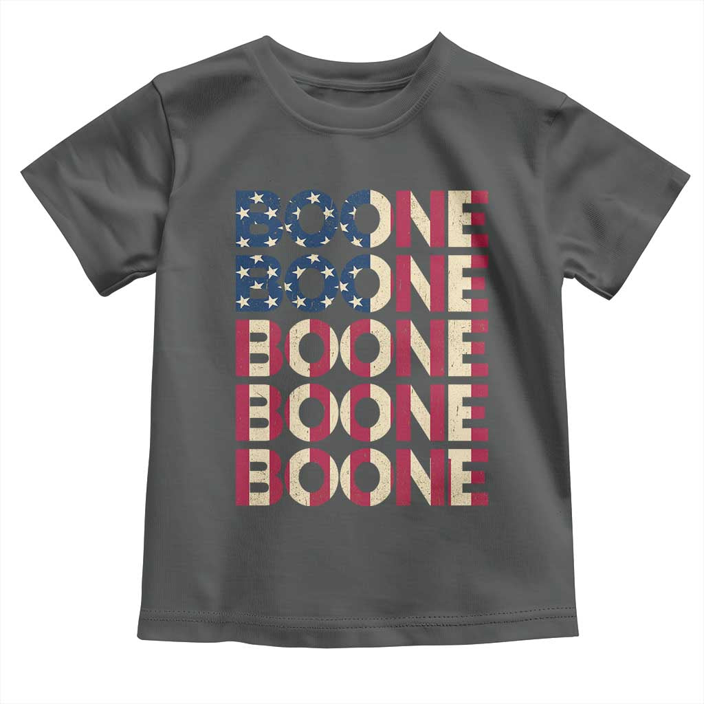 Boone Name Lover American Flag USA Stars Stripes Toddler T Shirt