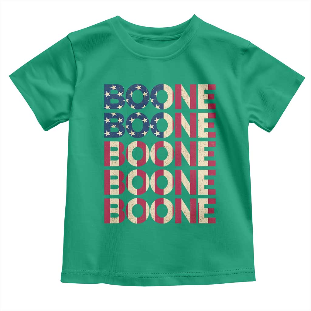 Boone Name Lover American Flag USA Stars Stripes Toddler T Shirt