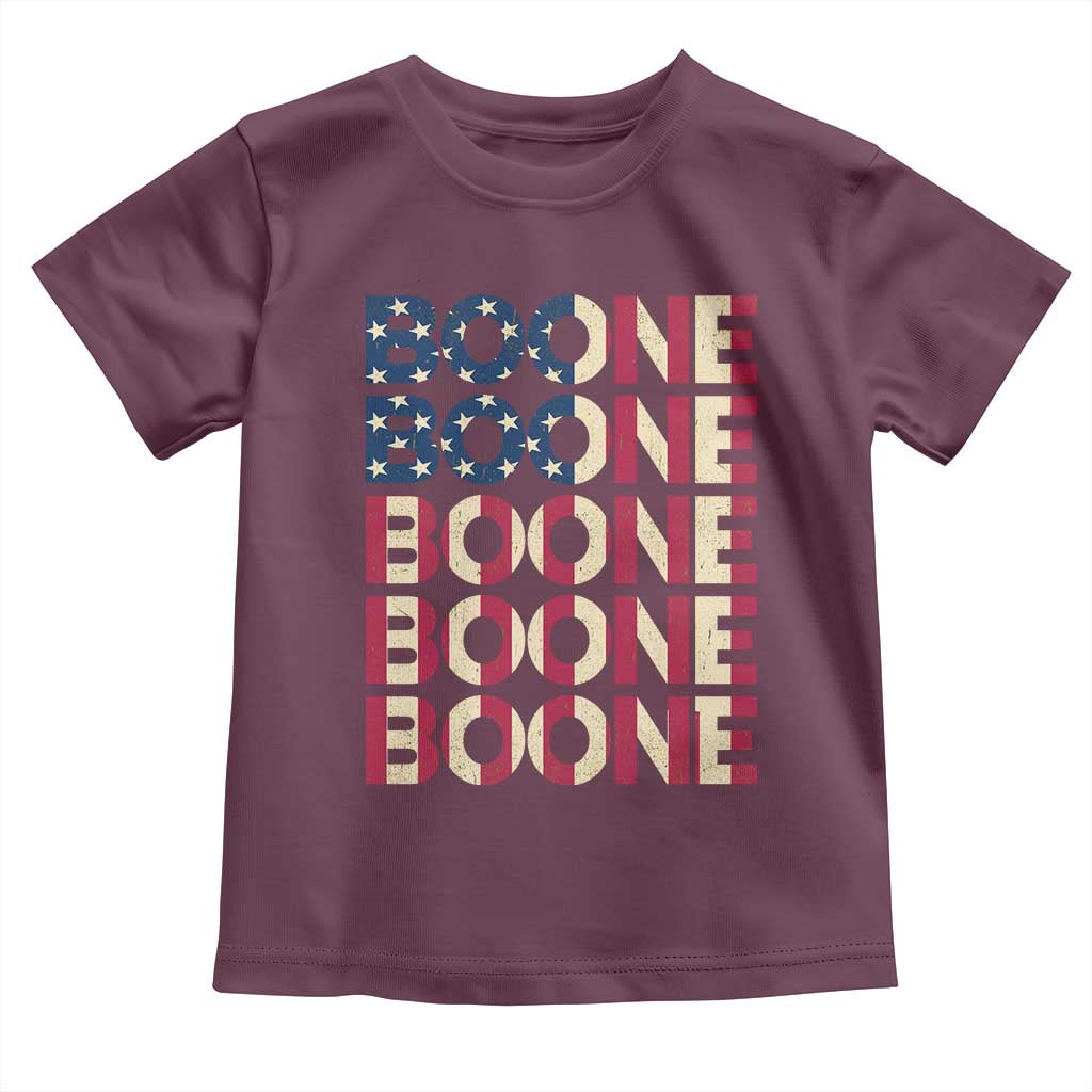 Boone Name Lover American Flag USA Stars Stripes Toddler T Shirt