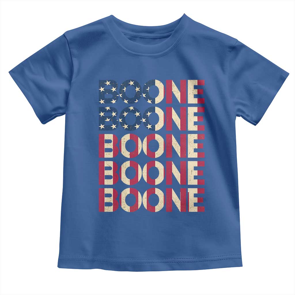 Boone Name Lover American Flag USA Stars Stripes Toddler T Shirt