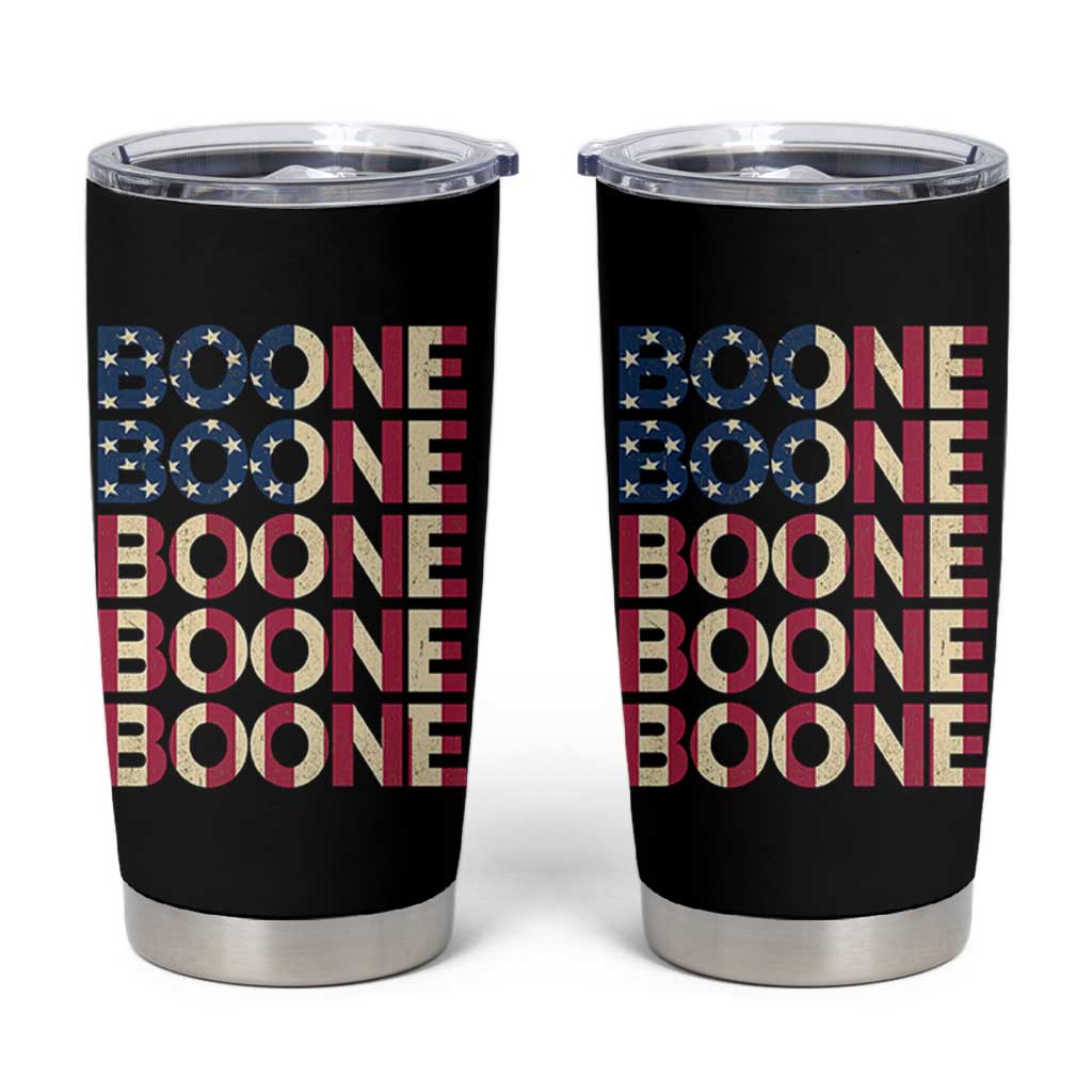Boone Name Lover American Flag USA Stars Stripes Tumbler Cup