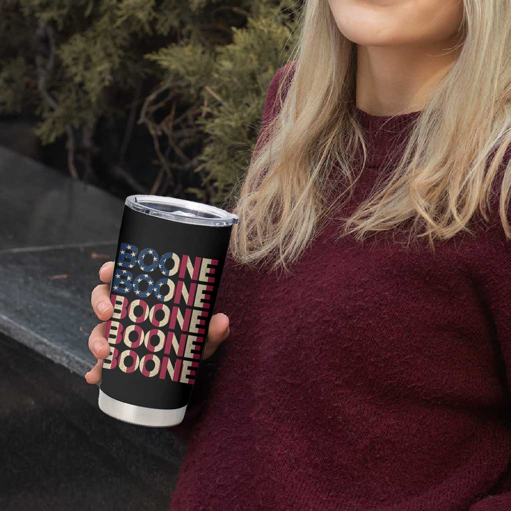 Boone Name Lover American Flag USA Stars Stripes Tumbler Cup