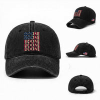 Boone Name Lover American Flag USA Stars Stripes Washed Cotton Baseball Cap