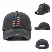 Boone Name Lover American Flag USA Stars Stripes Washed Cotton Baseball Cap
