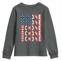 Boone Name Lover American Flag USA Stars Stripes Youth Sweatshirt