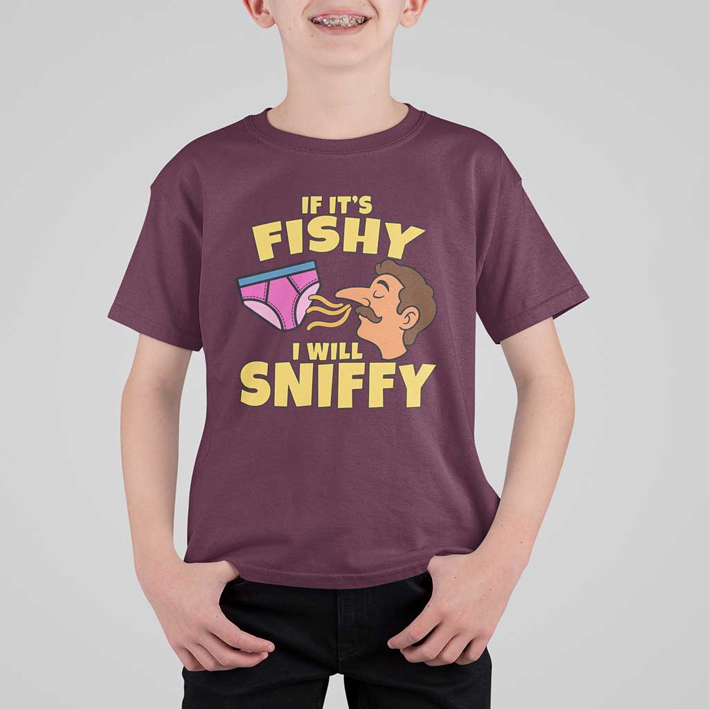 Funny Adult Humor Underwear Sniff Graphic T Shirt For Kid If It is Fishy I Will Sniffy Innuendo Absurdist Meme