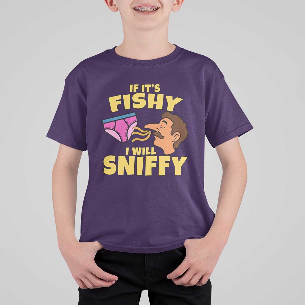 Funny Adult Humor Underwear Sniff Graphic T Shirt For Kid If It is Fishy I Will Sniffy Innuendo Absurdist Meme