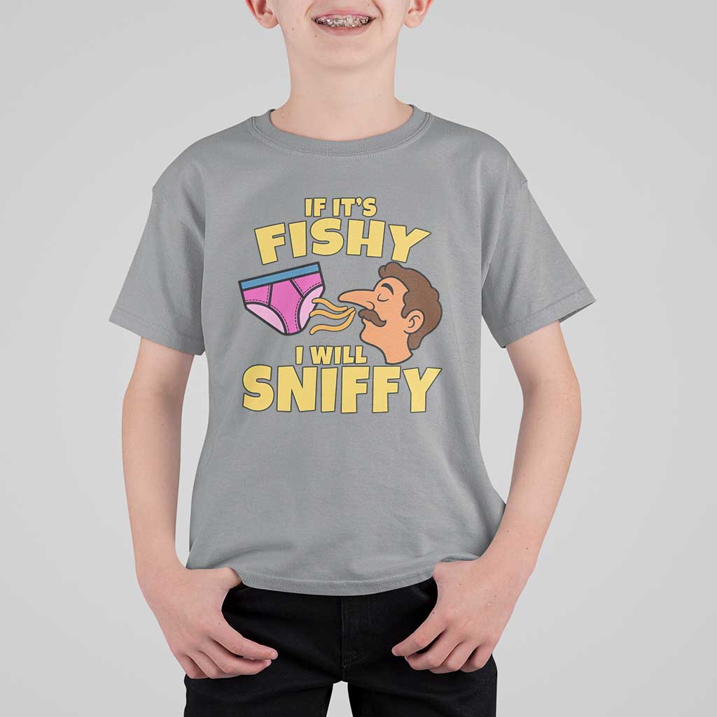 Funny Adult Humor Underwear Sniff Graphic T Shirt For Kid If It is Fishy I Will Sniffy Innuendo Absurdist Meme