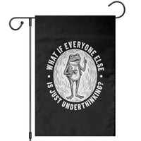 Funny Vintage Relaxed Frog Drinking Coffee Meme Garden Flag Wish I Lacked Critical Thinking Skills You All Seem So Happy