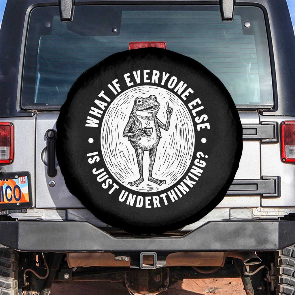 Funny Vintage Relaxed Frog Drinking Coffee Meme Spare Tire Cover Wish I Lacked Critical Thinking Skills You All Seem So Happy