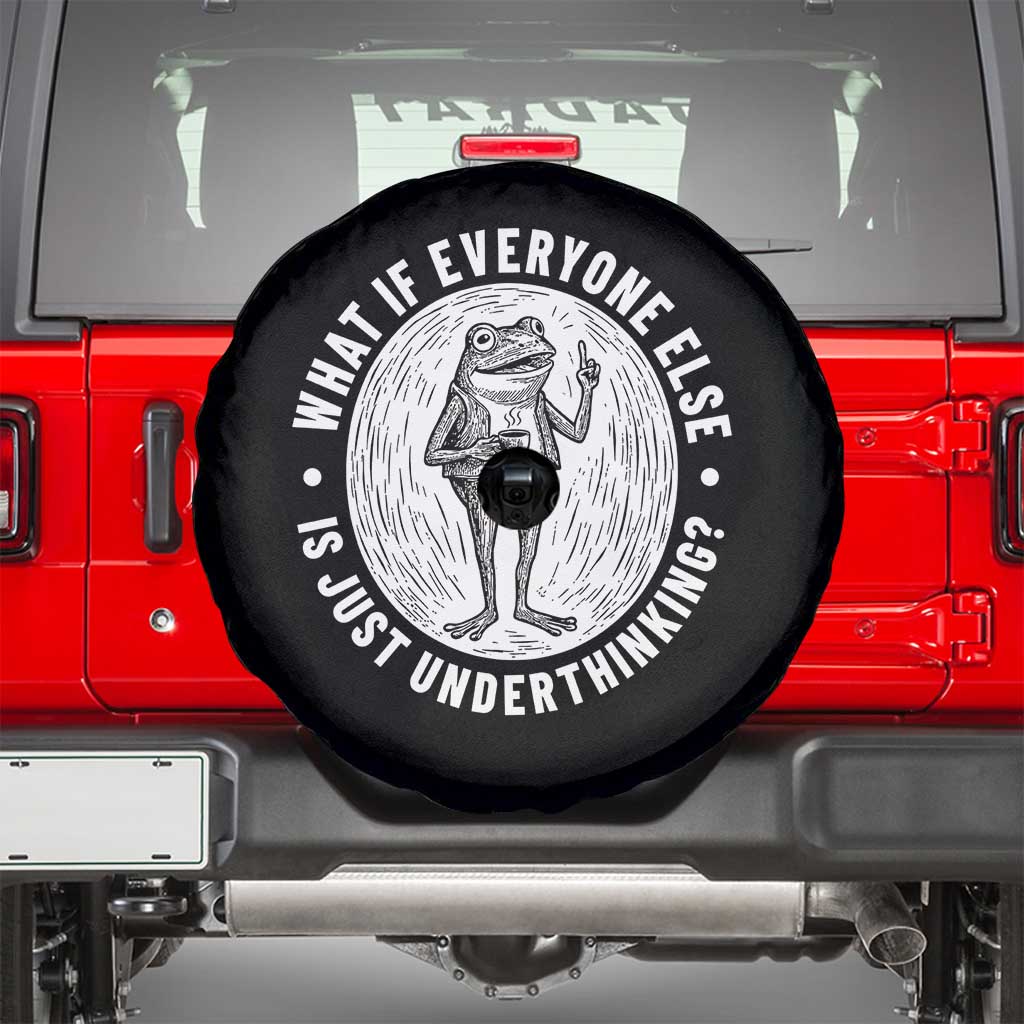 Funny Vintage Relaxed Frog Drinking Coffee Meme Spare Tire Cover Wish I Lacked Critical Thinking Skills You All Seem So Happy